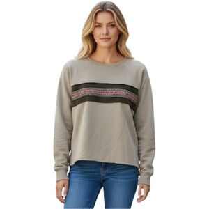 NATURAL LIFE Sweatshirt with Embroidered Patterned Stripe